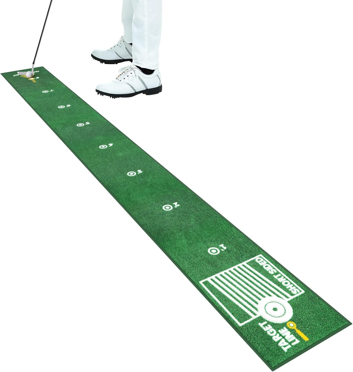 Golf Putting Mat Indoor & Outdoor with Distance Markers anti Slip Backing | Professional Golf Practice Mat, Realistic Putting Green for Home, Office, Backyard Golf Training Accessories Portable Matt