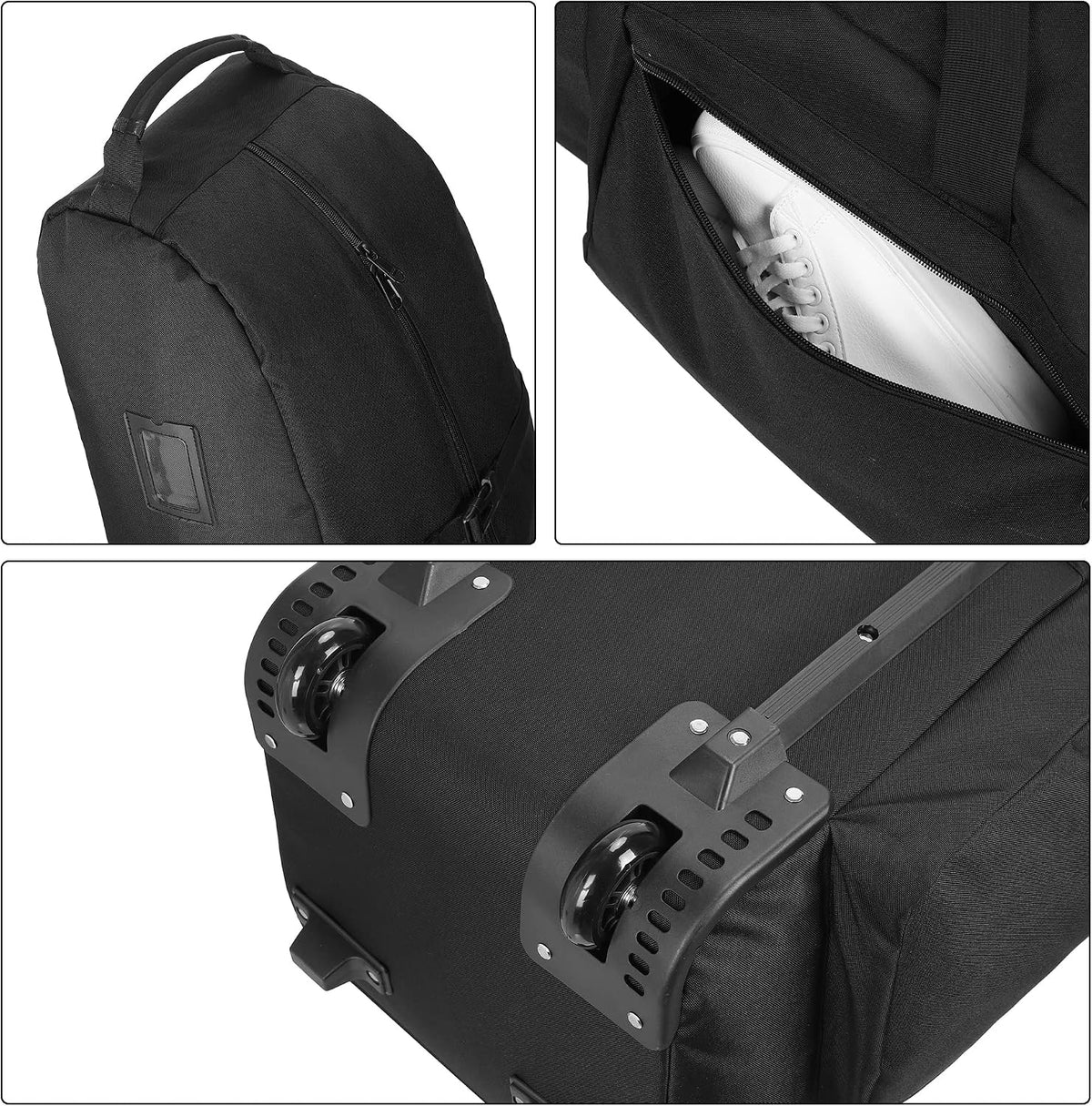 Foldable Padded Golf Travel Bag, Heavy Duty 900D Polyester Golf Club Bag Waterproof Golf Carry Bag Cart Bag with Wheels, Soft-Sided Spacial Size for Golf Gear Transportation
