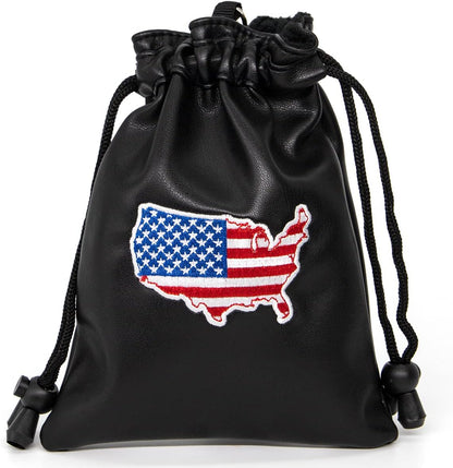 Golf Valuables Pouch,Golf Pouch with Drawstrings Leather Golf Tee Pouch for Men Women