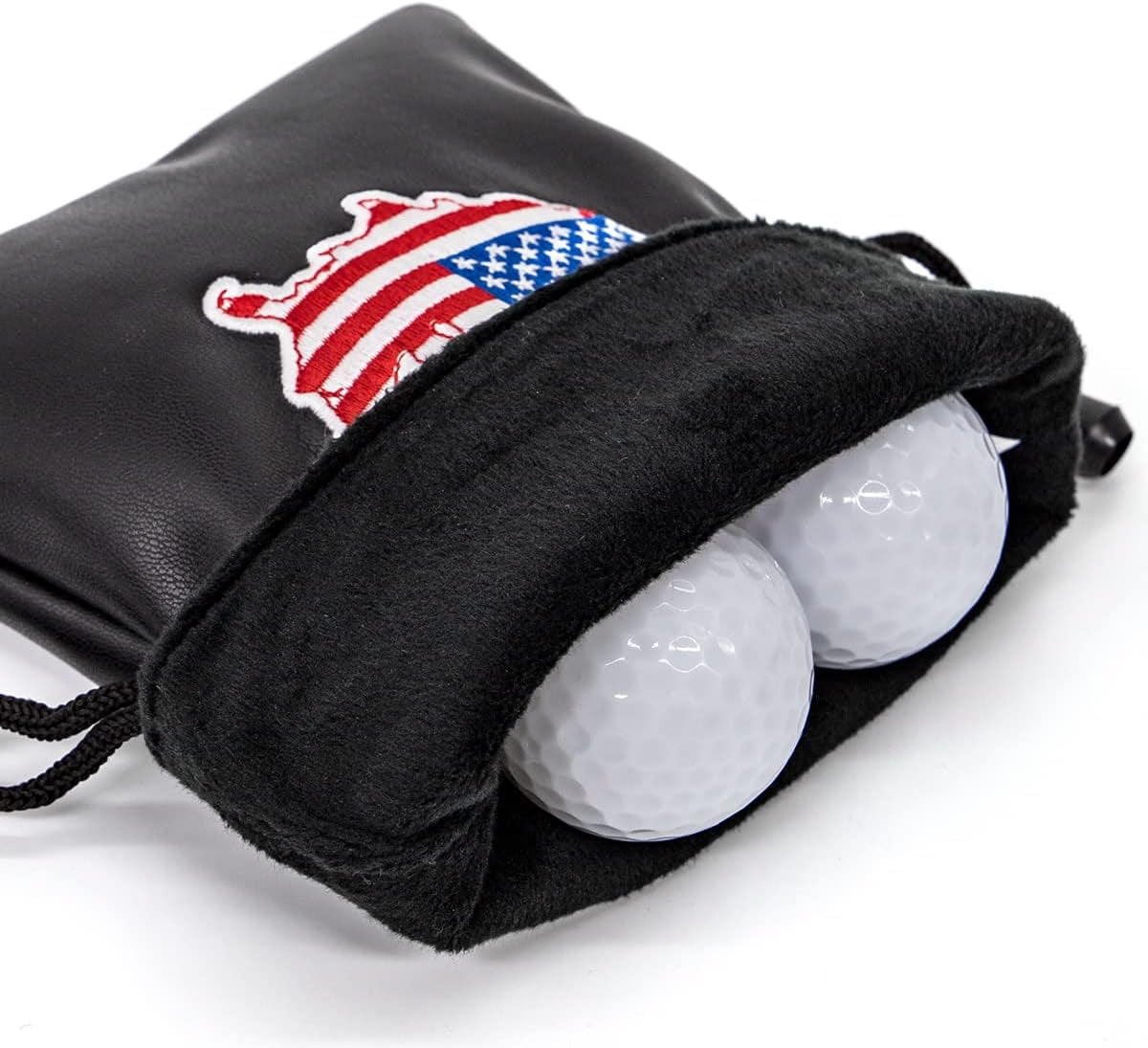 Golf Valuables Pouch,Golf Pouch with Drawstrings Leather Golf Tee Pouch for Men Women