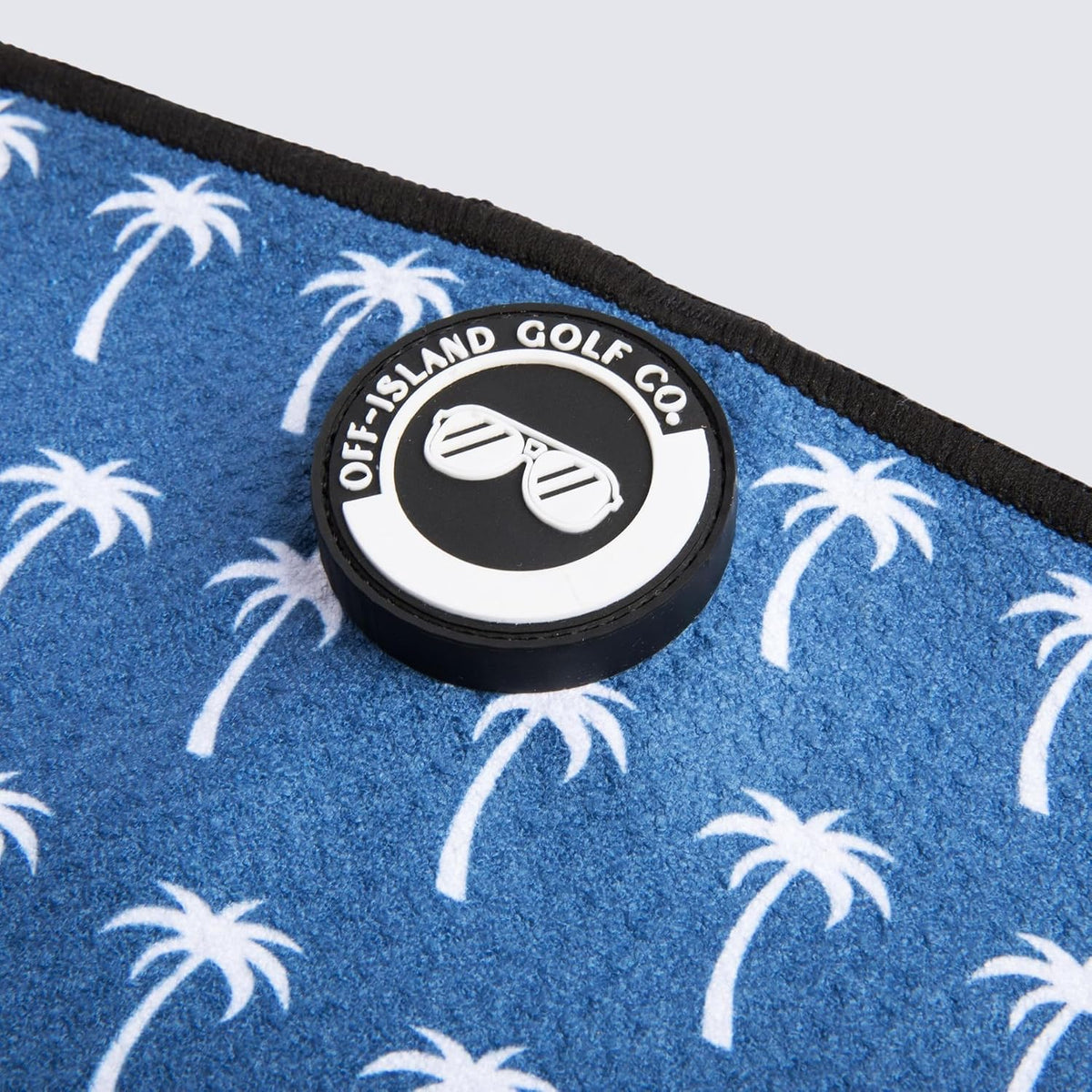 Magnetic Golf Towel with Carabiner Clip & Extra Strong Magnet - 24 X 16 In. Waffle Microfiber Golf Bag Towel - Blue Golf Towels for Golf Bags Women & Men (Blue, Palm Trees)