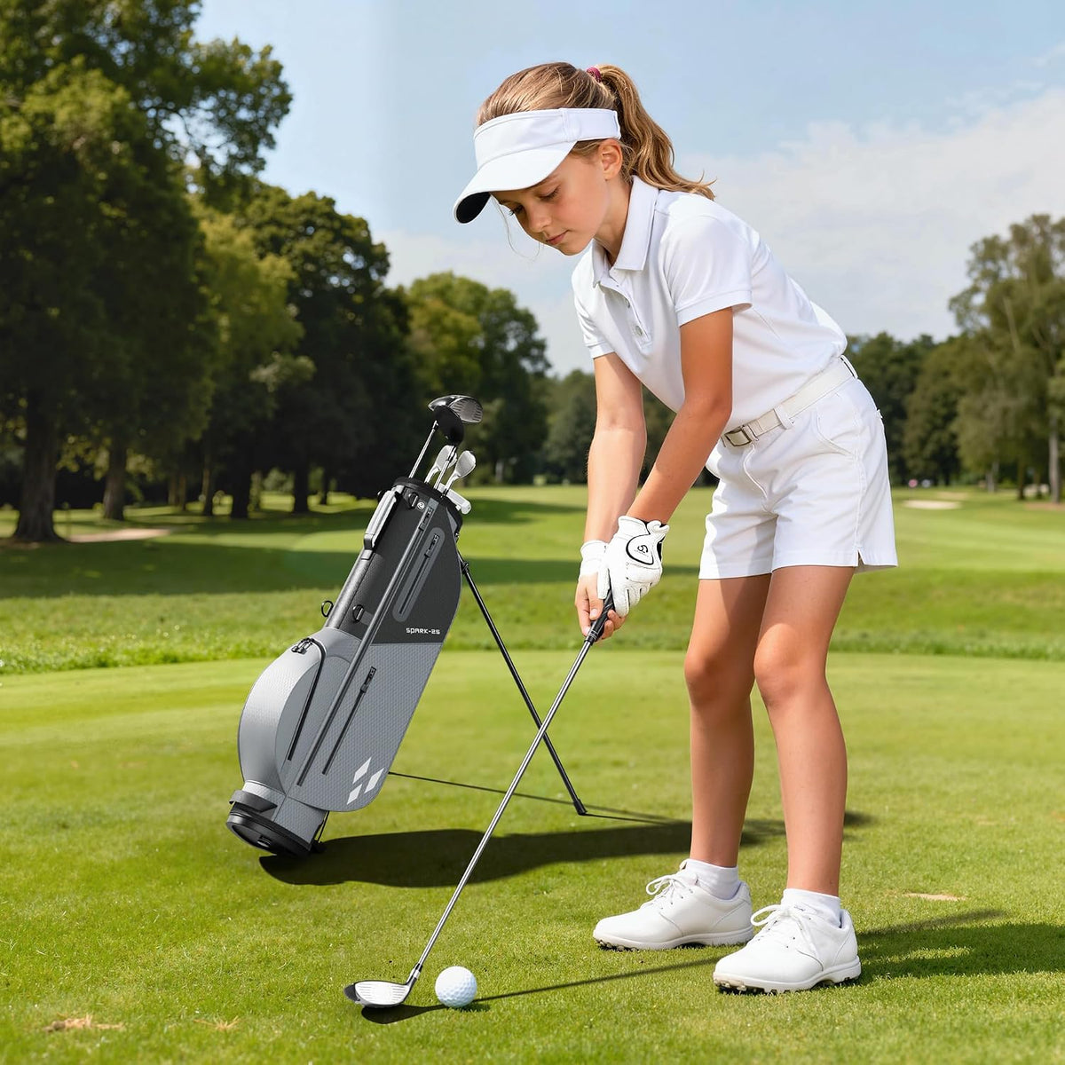 Junior Golf Stand Bag - Youth Golf Bag Ages 6-14+ Adult Lightweight Golf Stand Bag for Children & Adult