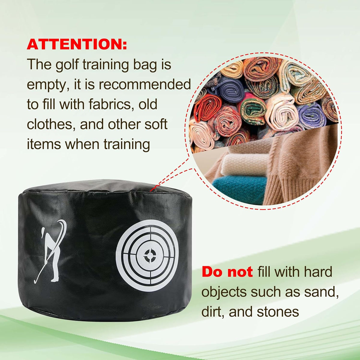 Golf Impact Bag Golf Hitting Bag Hitting Bag Golf Impact Power Smash Bag Swing Training Aids Waterproof Durable