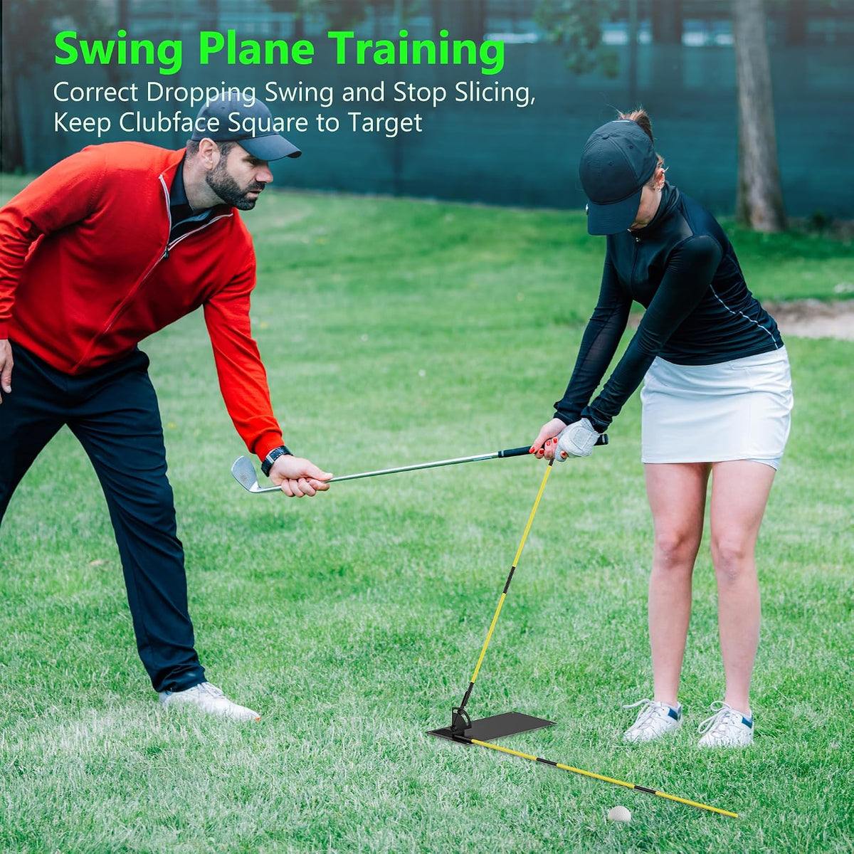 Golf Alignment Sticks - Golf Sticks Alignment Aid Golf Alignment Rods for Aiming, Putting, Full Swing Trainer, Posture Corrector Golf Training Aid with Clear Tube Case