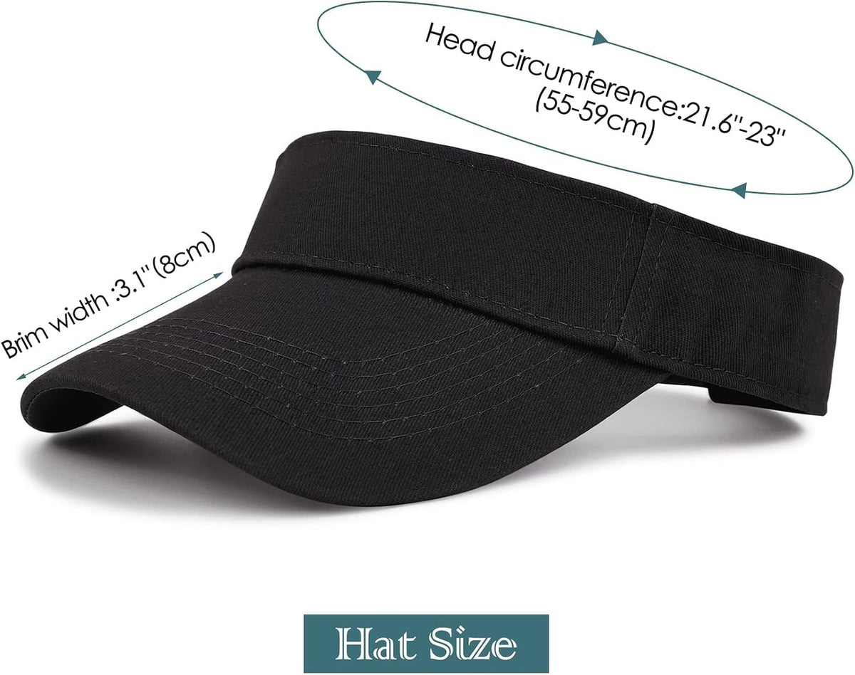 3.2" Structured Brim Visor Hats for Women, UPF 50+, Golf/Tennis | 3.2"Structured Brim Adds Sun Coverage, Steady View, Quick-Dry Sweatband, Open-Top Ponytail Fit, Adjustable Fit & Lightweight