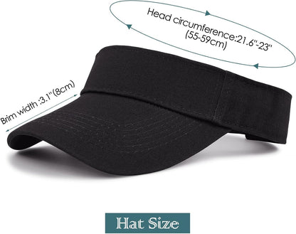 3.2" Structured Brim Visor Hats for Women, UPF 50+, Golf/Tennis | 3.2"Structured Brim Adds Sun Coverage, Steady View, Quick-Dry Sweatband, Open-Top Ponytail Fit, Adjustable Fit & Lightweight