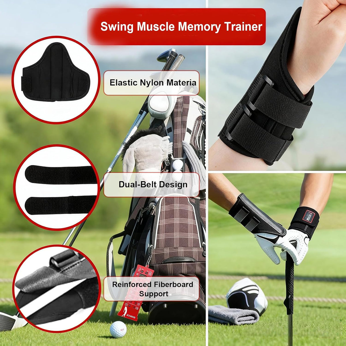 2Pcs Wrist Trainer Pro Golf, Final Putt Wrist Trainer, Golf Wrist Brace with Slider Golf Training Aid, Golf Swing Corrector for Wrist Angle and Muscle Memory Development