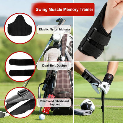 2Pcs Wrist Trainer Pro Golf, Final Putt Wrist Trainer, Golf Wrist Brace with Slider Golf Training Aid, Golf Swing Corrector for Wrist Angle and Muscle Memory Development