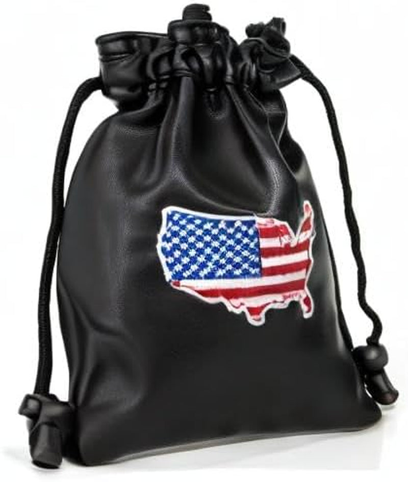 Golf Valuables Pouch,Golf Pouch with Drawstrings Leather Golf Tee Pouch for Men Women