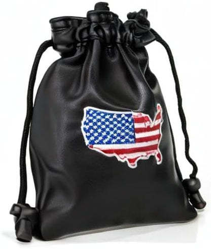 Golf Valuables Pouch,Golf Pouch with Drawstrings Leather Golf Tee Pouch for Men Women