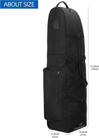 Foldable Padded Golf Travel Bag, Heavy Duty 900D Polyester Golf Club Bag Waterproof Golf Carry Bag Cart Bag with Wheels, Soft-Sided Spacial Size for Golf Gear Transportation