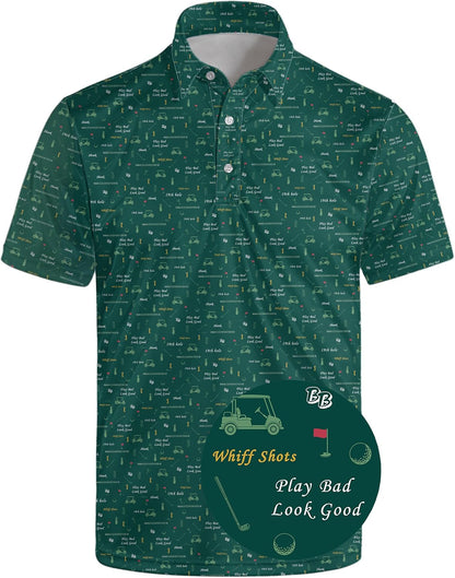 Golf Shirts for Men Moisture Wicking Golf Polo Shirts Quick Dry Short Sleeve Polo Shirts for Men