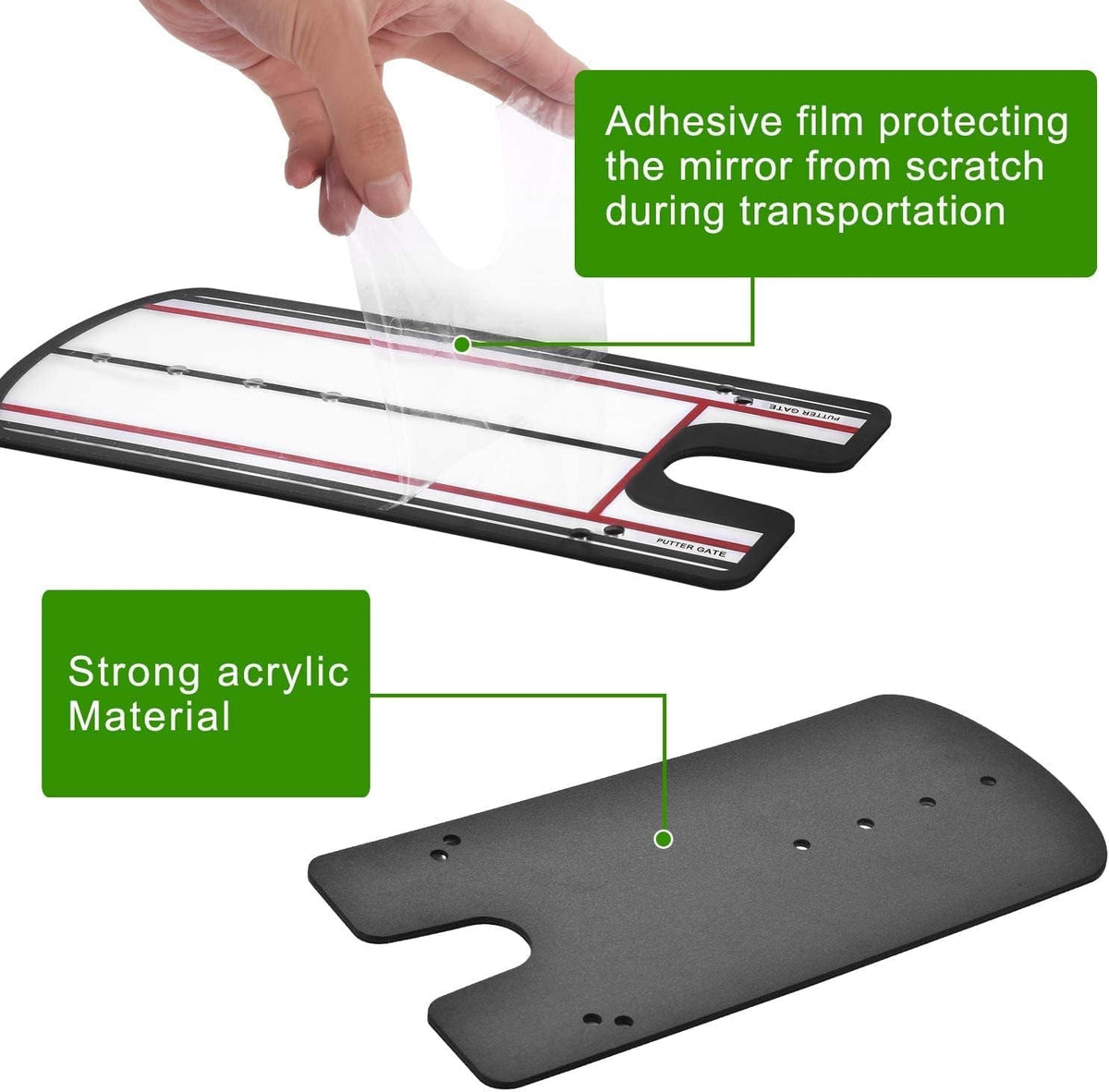 Golf Putting Alignment Mirror, Portable Putting Training Aid, Improve Your Putting Setup