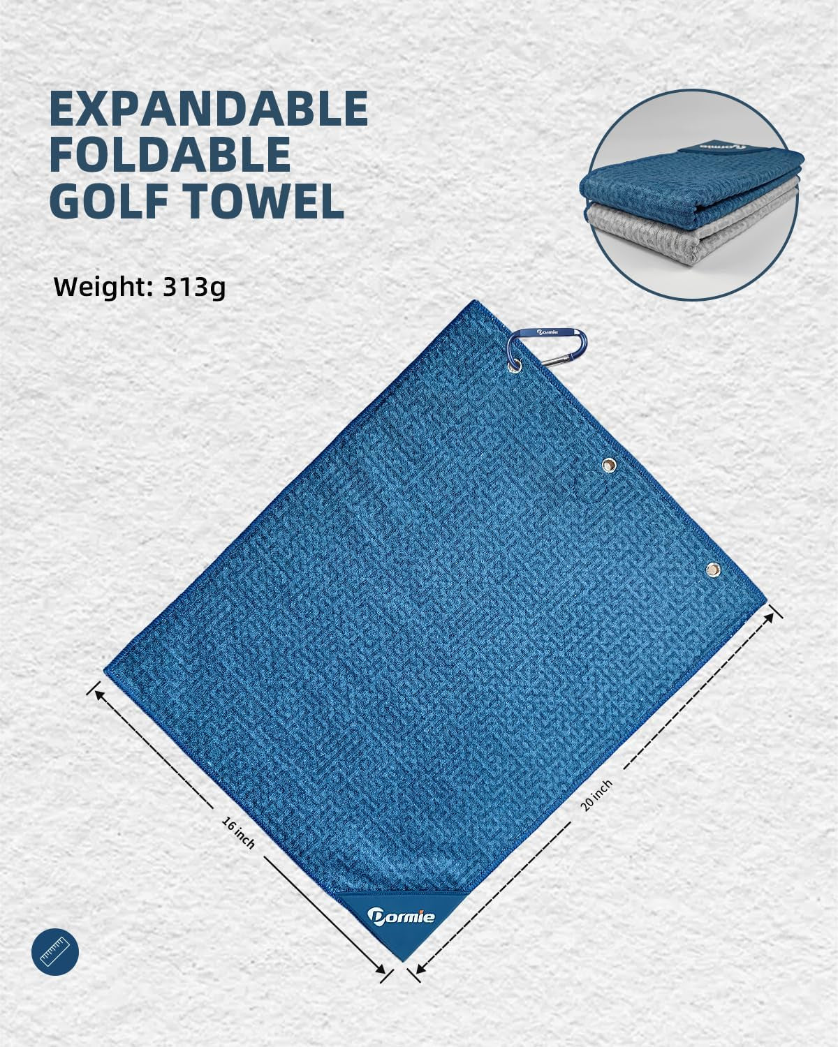 Golf Magnetic Towel - Premium Ultra-Absorbent Microfiber Golf Towel with Magnet for Golf Carts or Clubs