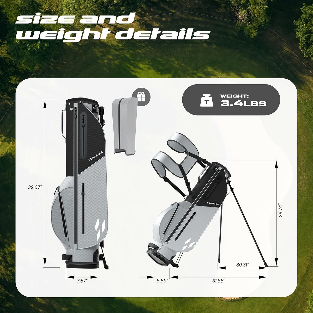 Junior Golf Stand Bag - Youth Golf Bag Ages 6-14+ Adult Lightweight Golf Stand Bag for Children & Adult