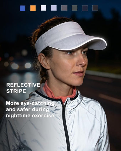 UPF50+ Sports Sun Visor Men Women Lightweight Packable Cooling Visor Hat for Running Tennis Golf