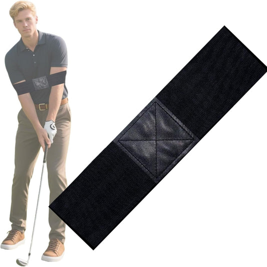 Golf Swing Trainer Aid – Golf Arm Band Training Aid to Improve Arm Connection, Tempo & Consistency – Golf Swing Band Practice Tool for Better Swing Mechanics (Black)