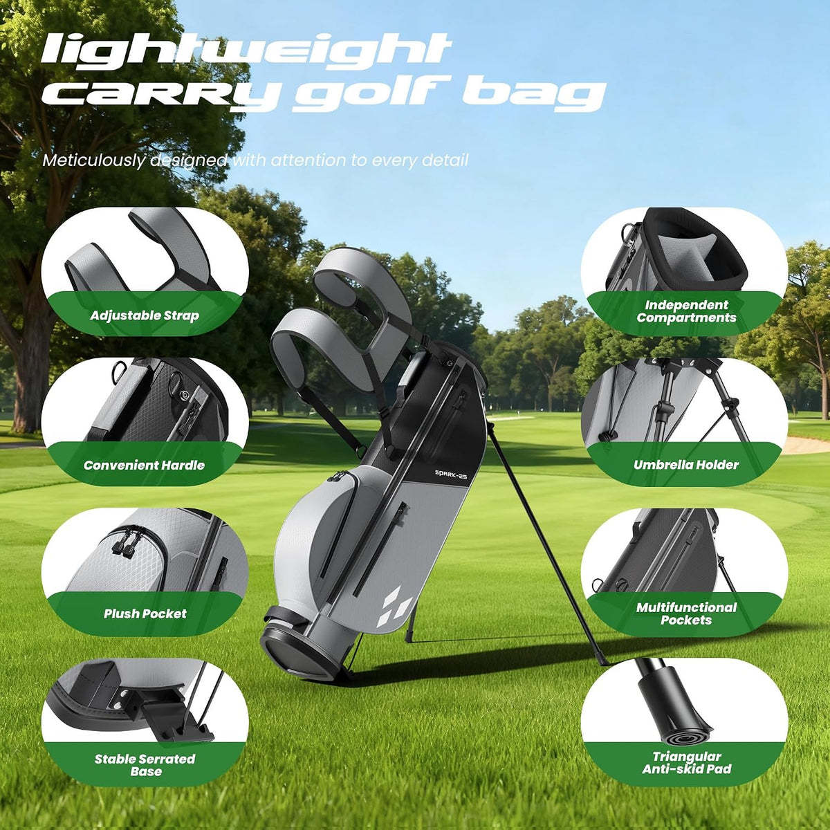 Junior Golf Stand Bag - Youth Golf Bag Ages 6-14+ Adult Lightweight Golf Stand Bag for Children & Adult