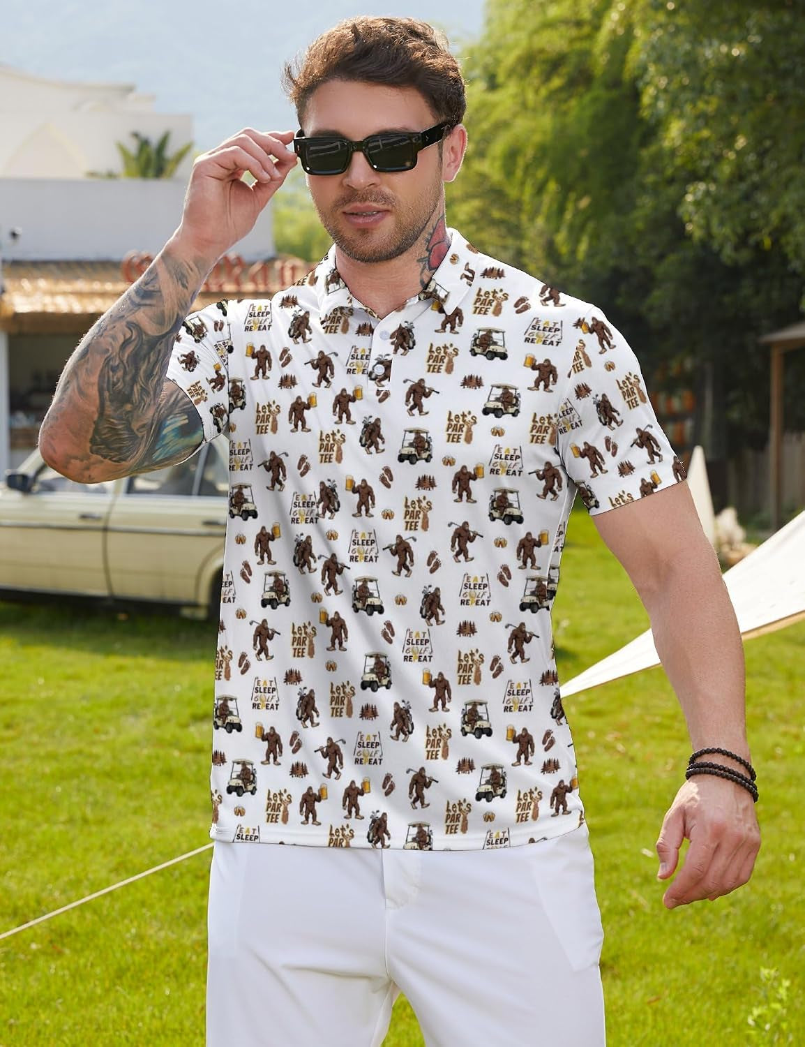 Golf Shirts for Men Moisture Wicking Golf Polo Shirts Quick Dry Short Sleeve Polo Shirts for Men