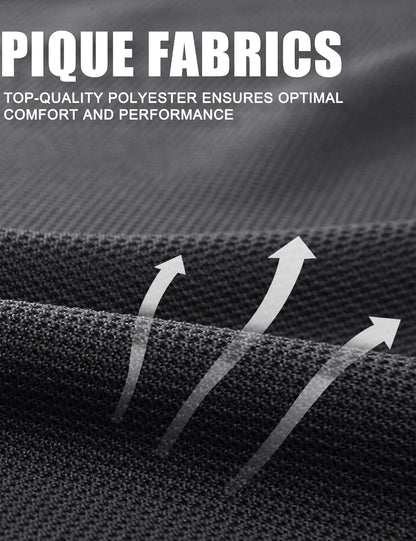 Men'S Polo Shirt Quick Dry Performance Short Sleeve Tactical Shirts Pique Jersey Golf Shirt