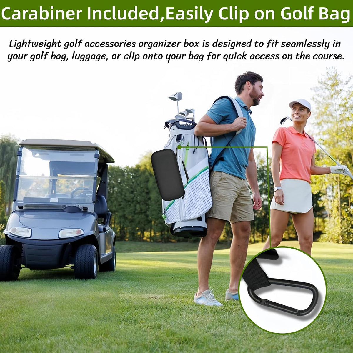 Golf Glove Holder Case with Removable Glove Shaper,Hard Shell Protective Golf Accessories Organizer Bag Fits Balls,Tees,Markers,Golf Gift for Men Women Golfers