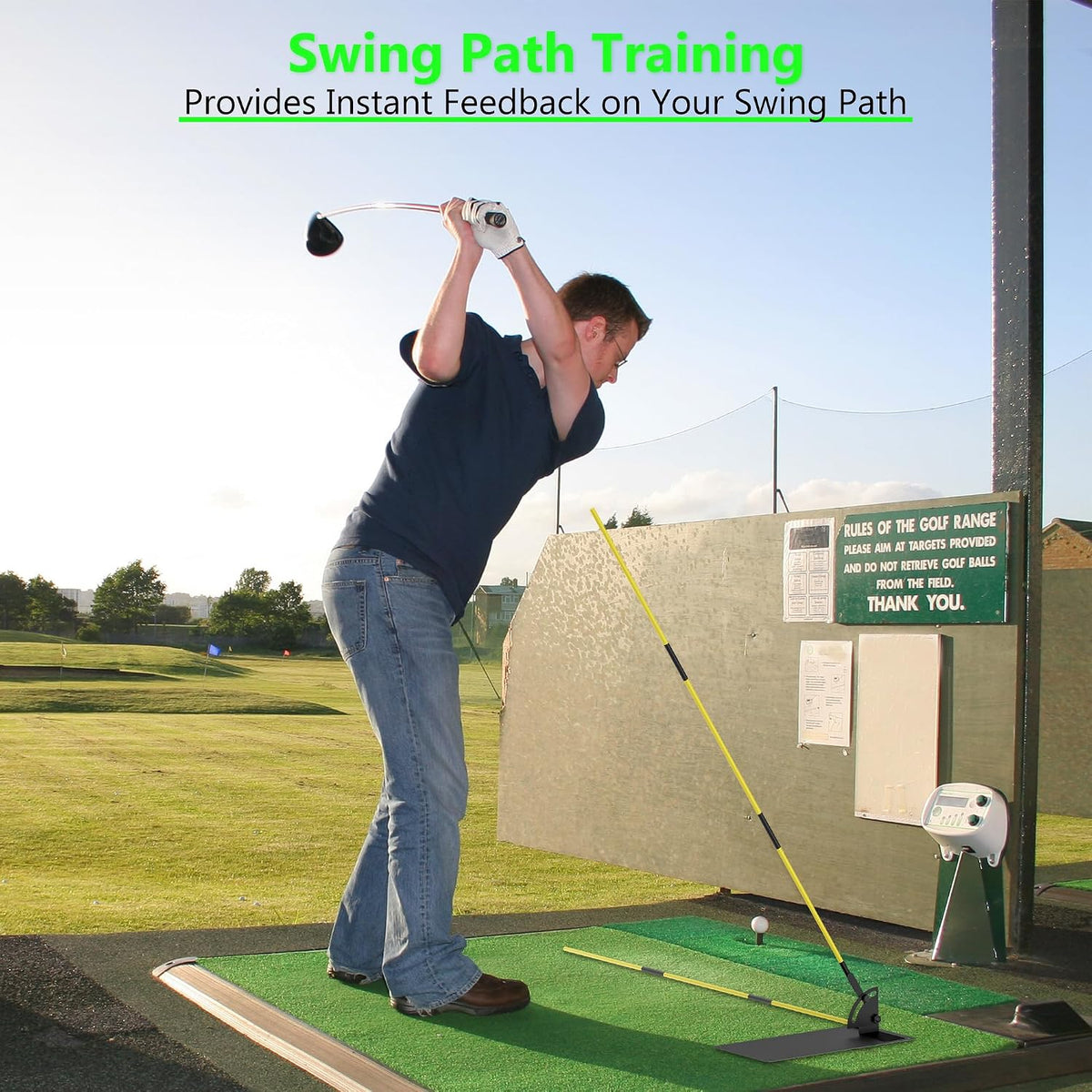 Golf Alignment Sticks - Golf Sticks Alignment Aid Golf Alignment Rods for Aiming, Putting, Full Swing Trainer, Posture Corrector Golf Training Aid with Clear Tube Case