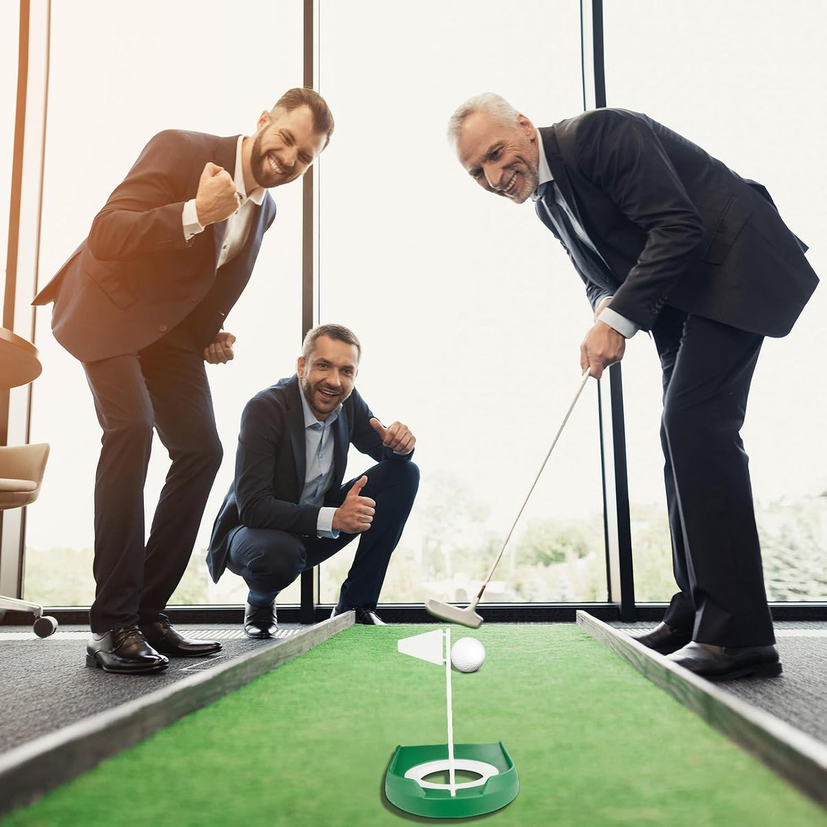 Putting Green Indoor Set 2Pcs Golf Putting Cup with Flag,Golf Putting Cup for Kid Adult Office Garage Yard Indoor Outdoor Practice,Training Aids Putting Greens Cups and Flags