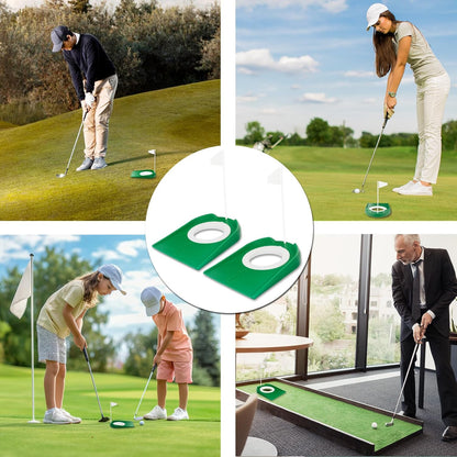 Putting Green Indoor Set 2Pcs Golf Putting Cup with Flag,Golf Putting Cup for Kid Adult Office Garage Yard Indoor Outdoor Practice,Training Aids Putting Greens Cups and Flags