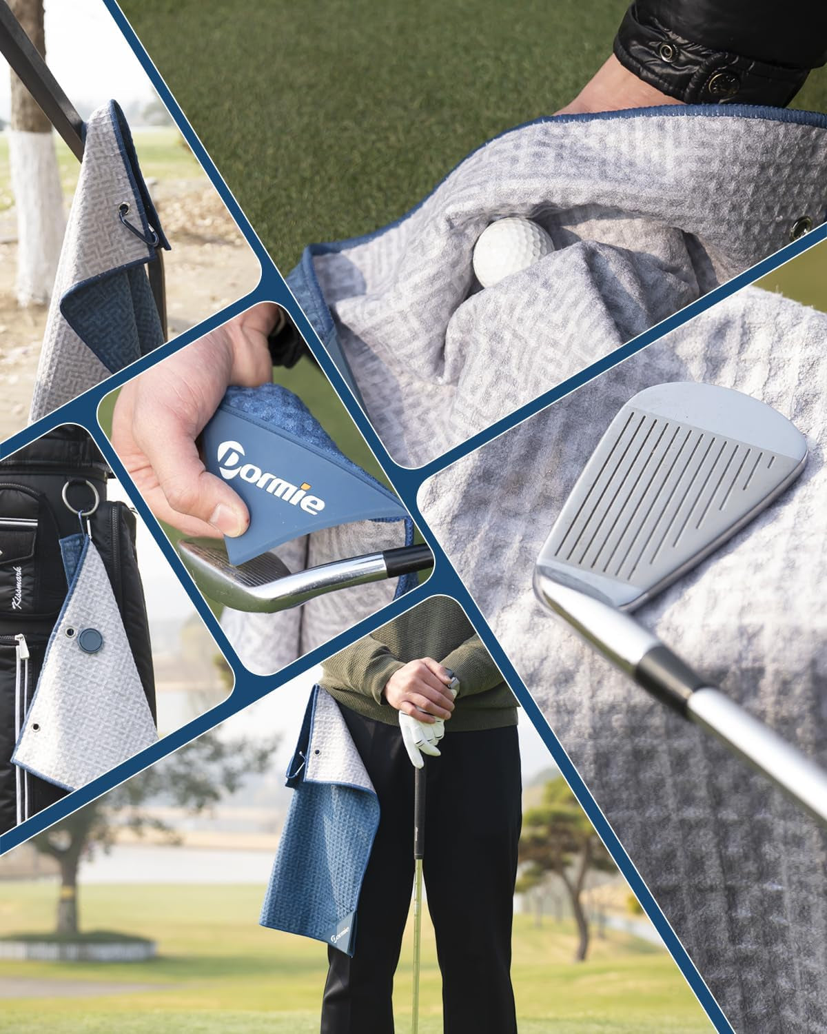 Golf Magnetic Towel - Premium Ultra-Absorbent Microfiber Golf Towel with Magnet for Golf Carts or Clubs