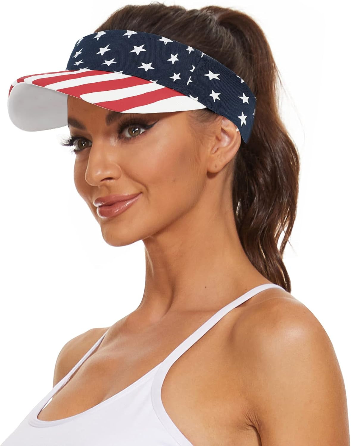3.2" Structured Brim Visor Hats for Women, UPF 50+, Golf/Tennis | 3.2"Structured Brim Adds Sun Coverage, Steady View, Quick-Dry Sweatband, Open-Top Ponytail Fit, Adjustable Fit & Lightweight