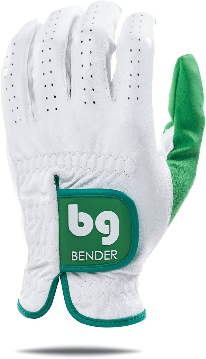 Bender - Mens Golf Glove, Durable Leather Golf Gloves, Unique Golf Gloves - Left-Hand Glove (Worn on the Left Hand/For Right-Handed Golfers)