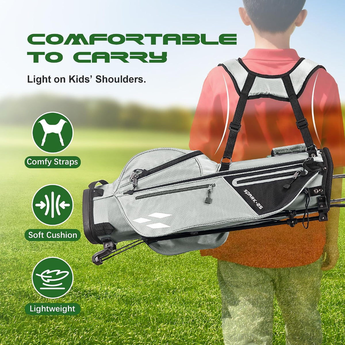 Junior Golf Stand Bag - Youth Golf Bag Ages 6-14+ Adult Lightweight Golf Stand Bag for Children & Adult