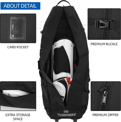 Foldable Padded Golf Travel Bag, Heavy Duty 900D Polyester Golf Club Bag Waterproof Golf Carry Bag Cart Bag with Wheels, Soft-Sided Spacial Size for Golf Gear Transportation