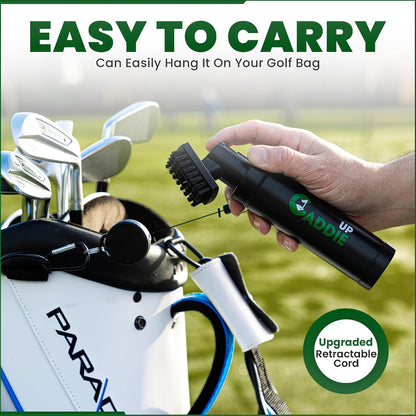 Golf Club Cleaner Brush with Water Spray - Heavy Duty Golf Brush and Groove Cleaner with Retractable Clip and 150Ml Water Capacity - Multi Use Groove Cleaning Tool for Clubs, Balls & Golf Accessories