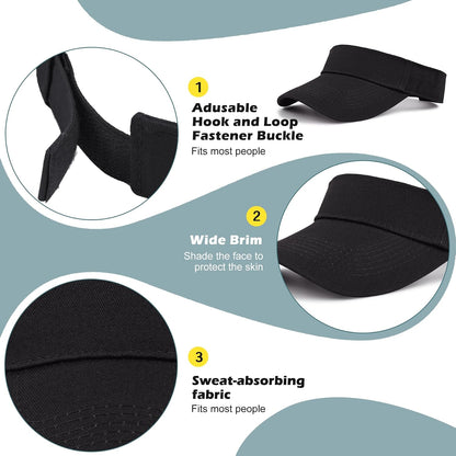 3.2" Structured Brim Visor Hats for Women, UPF 50+, Golf/Tennis | 3.2"Structured Brim Adds Sun Coverage, Steady View, Quick-Dry Sweatband, Open-Top Ponytail Fit, Adjustable Fit & Lightweight