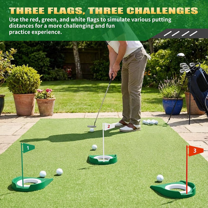 Golf Putting Practice Cup Hole Training Aids Golf Accessories Training Putters with Plastic Flag for Adult Office Garage Yard Indoor Outdoor Practice