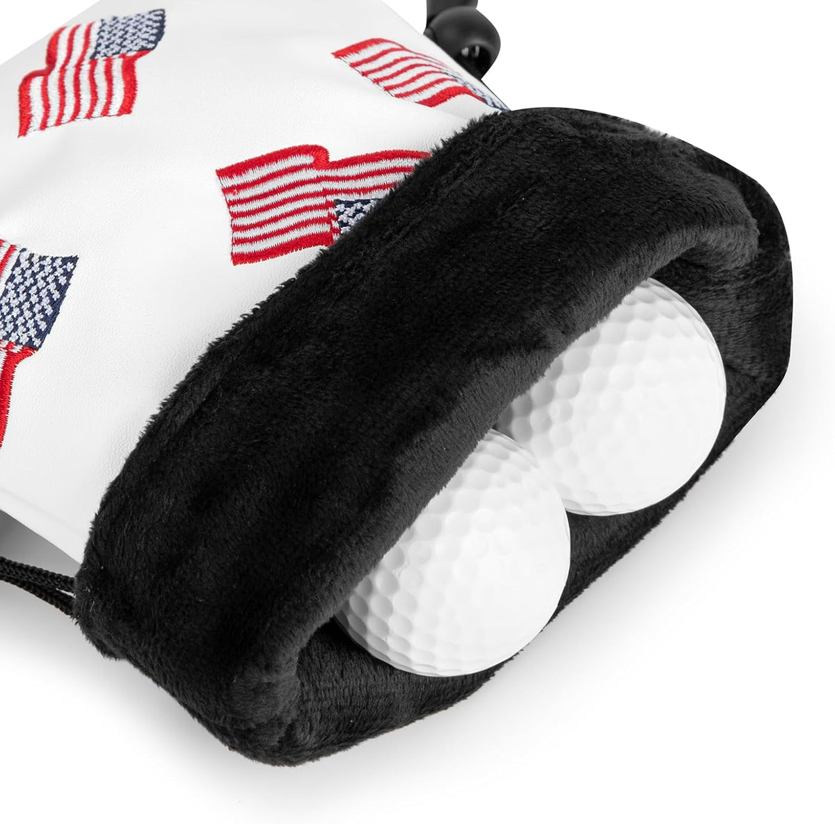 US Patriotism Golf Valuables Pouch Bag with Drawstrings | Premium Faux Leather Golf Tee Pouch Accessorries for Men