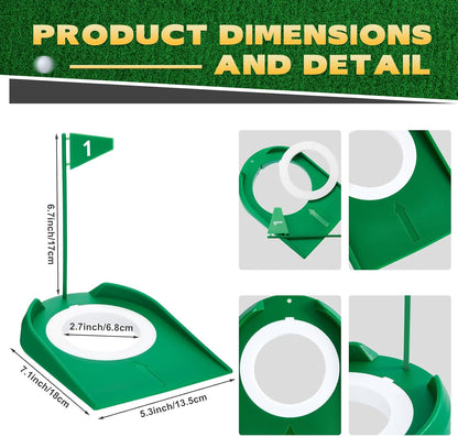 Golf Putting Practice Cup Hole Training Aids Golf Accessories Training Putters with Plastic Flag for Adult Office Garage Yard Indoor Outdoor Practice