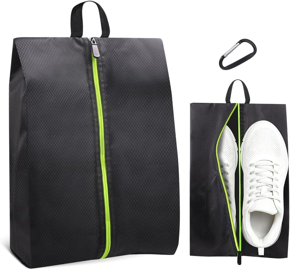 Roliwils Smell Proof Shoe Cleat Bag with Reinforced Handle | Odor-Resistant Cleat Bag with Carabiner | Travel Shoe Organizer for Men | Baseball Soccer Footwear Storage