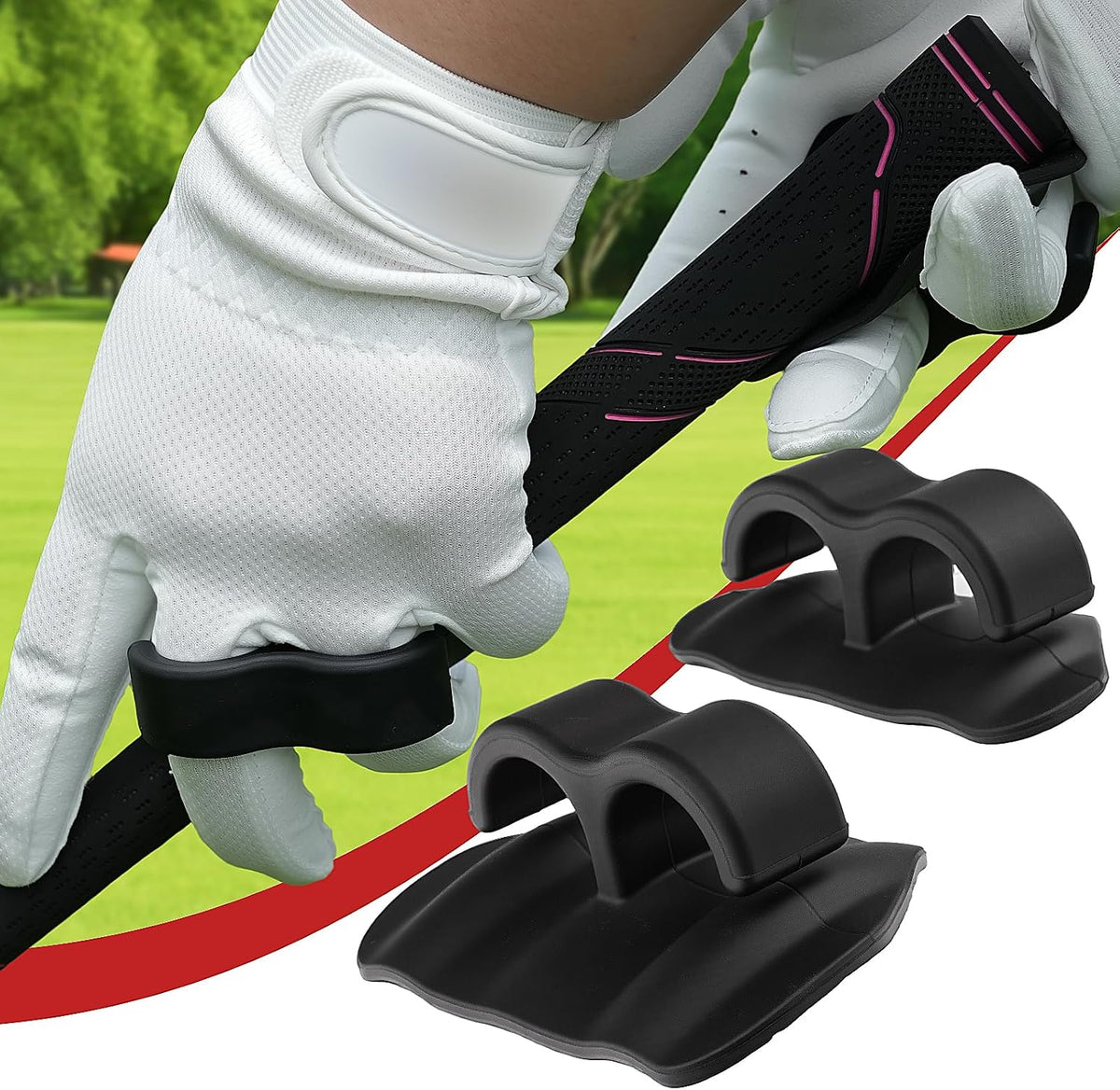 Golf Swing Training Aid, Golf Grip Training Aid Tool, Ergonomic Silicone Upgrade T Grip Trainer Kit for Improve Posture