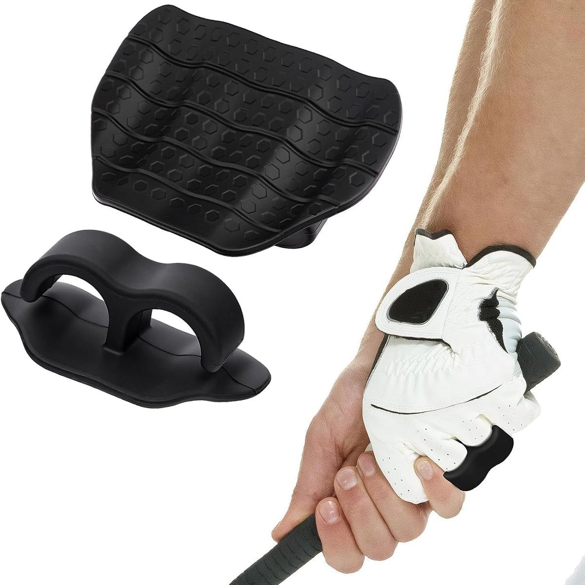 Golf Swing Training Aid, Golf Grip Training Aid Tool, Ergonomic Silicone Upgrade T Grip Trainer Kit for Improve Posture