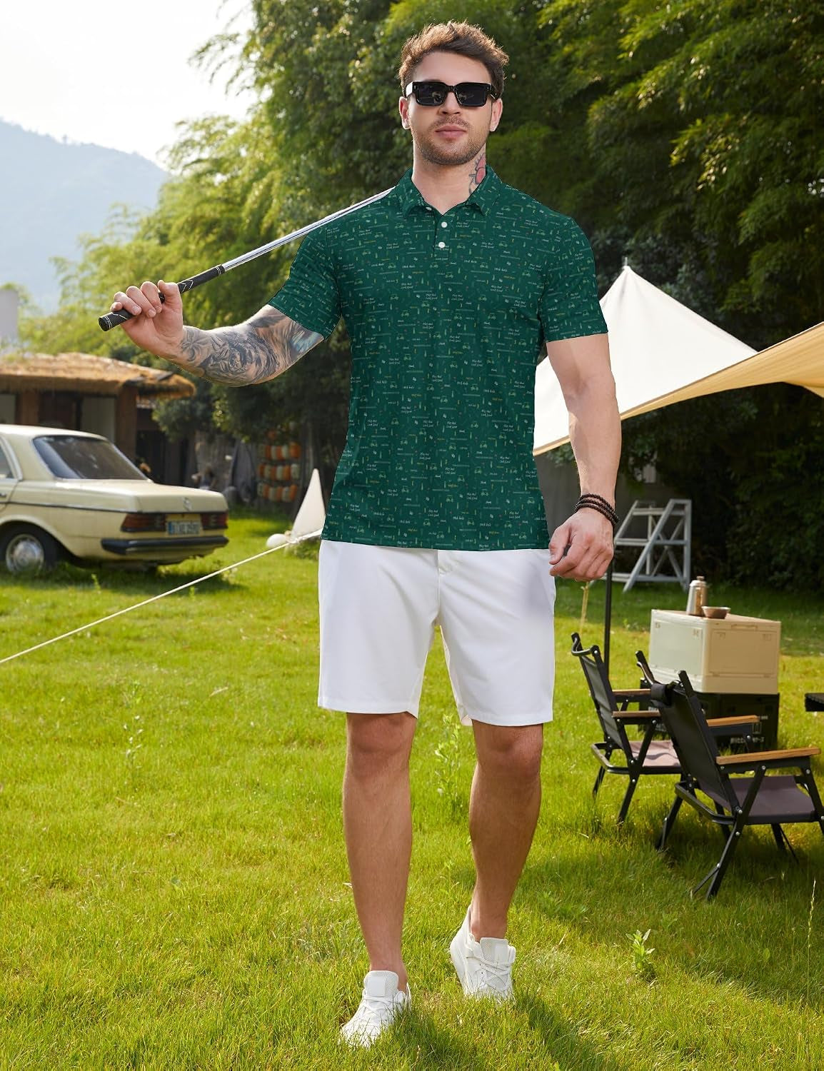 Golf Shirts for Men Moisture Wicking Golf Polo Shirts Quick Dry Short Sleeve Polo Shirts for Men