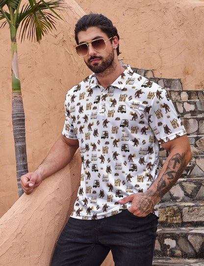 Golf Shirts for Men Moisture Wicking Golf Polo Shirts Quick Dry Short Sleeve Polo Shirts for Men