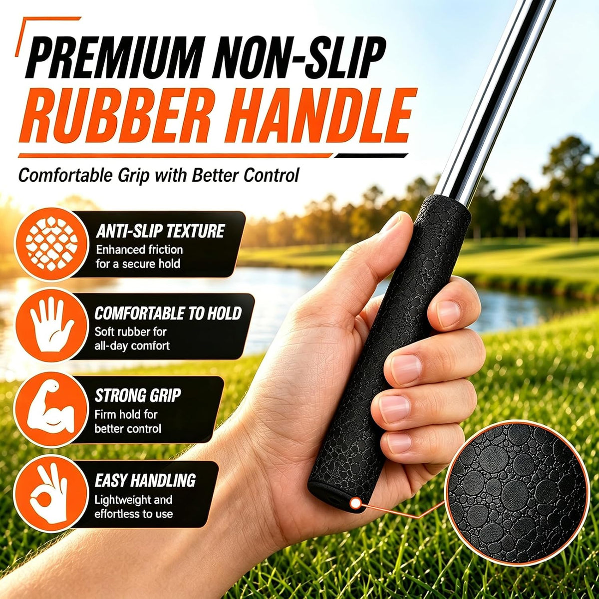 Golf Ball Retriever Telescopic for Water, 9Ft/12Ft/9.01Ft/16.3Ft/20Ft Stainless Steel Golf Ball Retriever, Professional Golf Ball Retriever