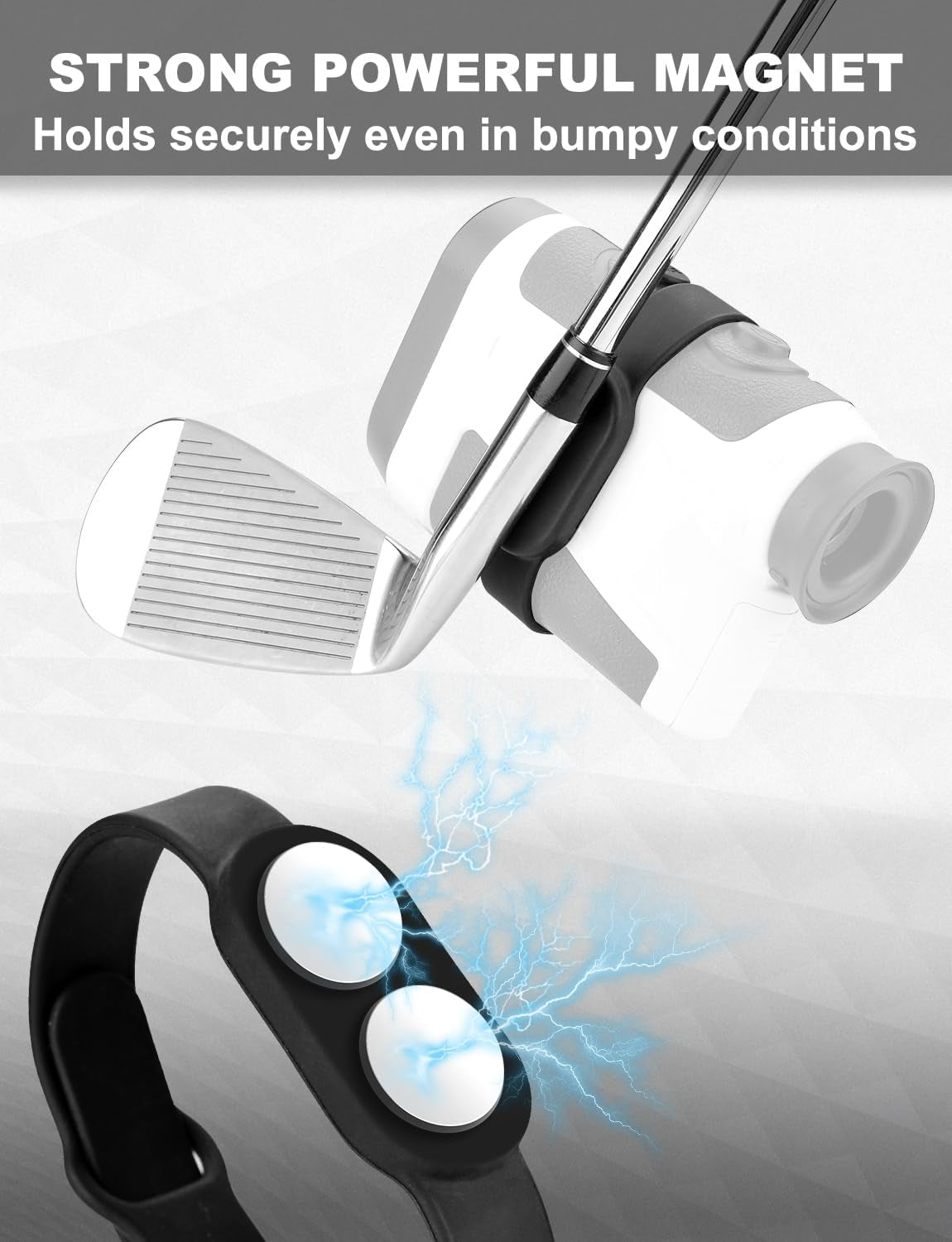 Golf Rangefinder Magnetic Strap Holder with Strong Magnet | Adjustable Slim Range Finder Wrap, Golf Cart Mount, Easy Access & Clean