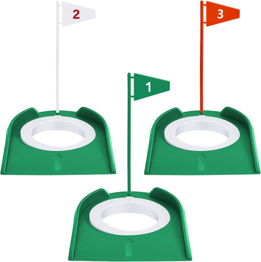 Golf Putting Practice Cup Hole Training Aids Golf Accessories Training Putters with Plastic Flag for Adult Office Garage Yard Indoor Outdoor Practice