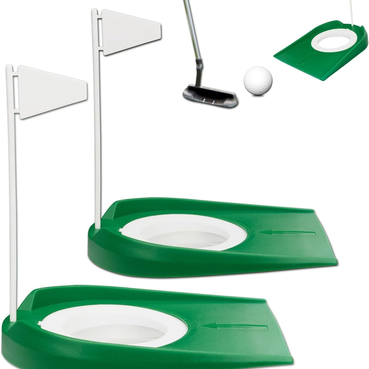 Putting Green Indoor Set 2Pcs Golf Putting Cup with Flag,Golf Putting Cup for Kid Adult Office Garage Yard Indoor Outdoor Practice,Training Aids Putting Greens Cups and Flags