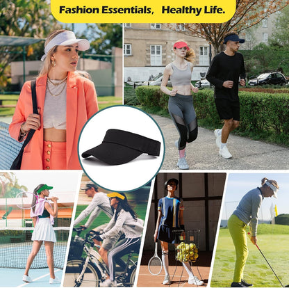 3.2" Structured Brim Visor Hats for Women, UPF 50+, Golf/Tennis | 3.2"Structured Brim Adds Sun Coverage, Steady View, Quick-Dry Sweatband, Open-Top Ponytail Fit, Adjustable Fit & Lightweight