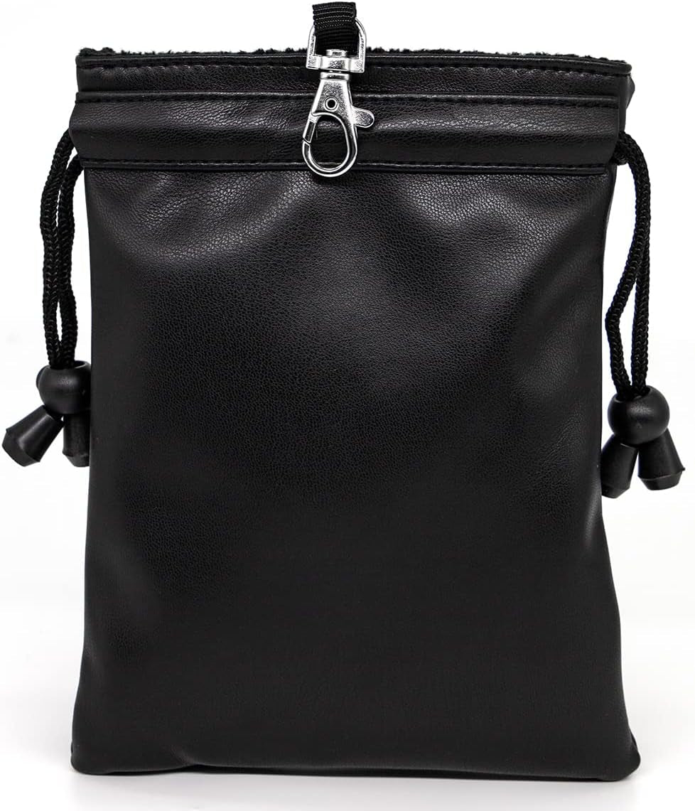 Golf Valuables Pouch,Golf Pouch with Drawstrings Leather Golf Tee Pouch for Men Women