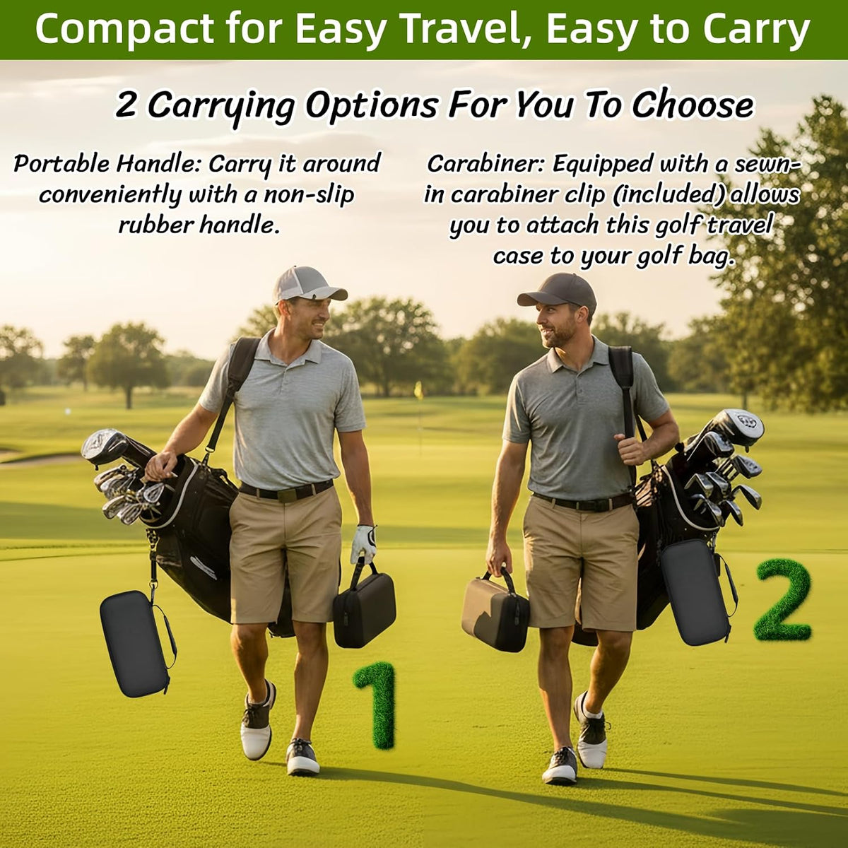 Golf Glove Holder Case with Removable Glove Shaper,Hard Shell Protective Golf Accessories Organizer Bag Fits Balls,Tees,Markers,Golf Gift for Men Women Golfers